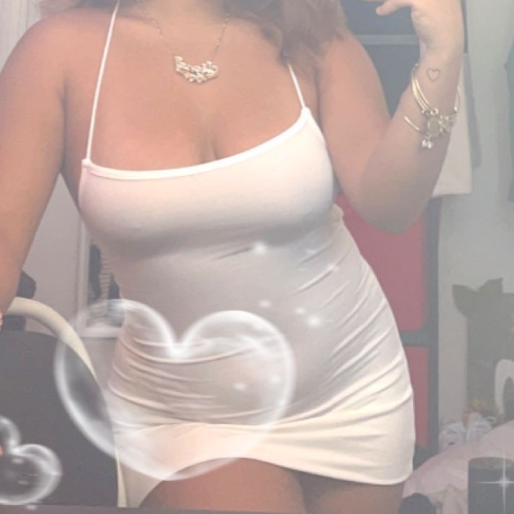 White Open Back Midi Dress